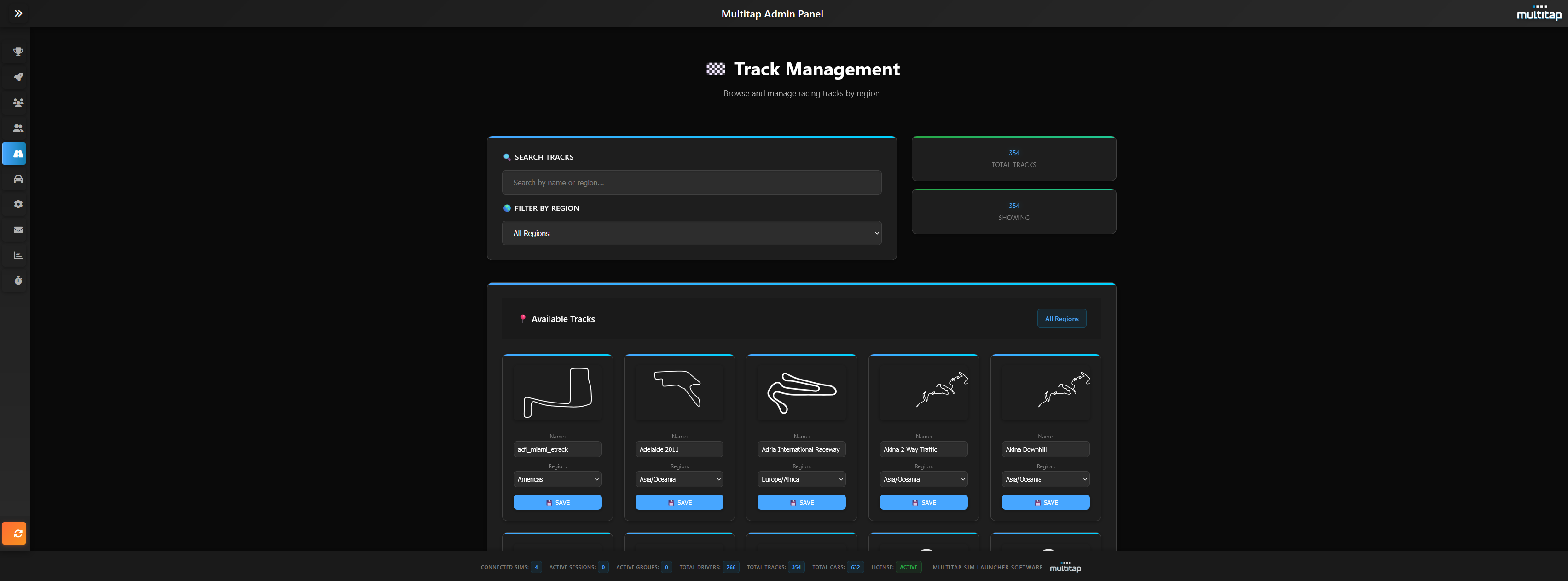 Automatic sim racing leaderboard software showing driver rankings